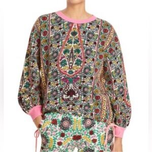 Alice + Olivia Pink Multicolor Patterned Sweatshirt